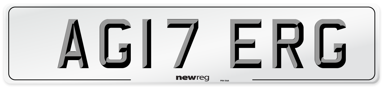 AG17 ERG Number Plate from New Reg